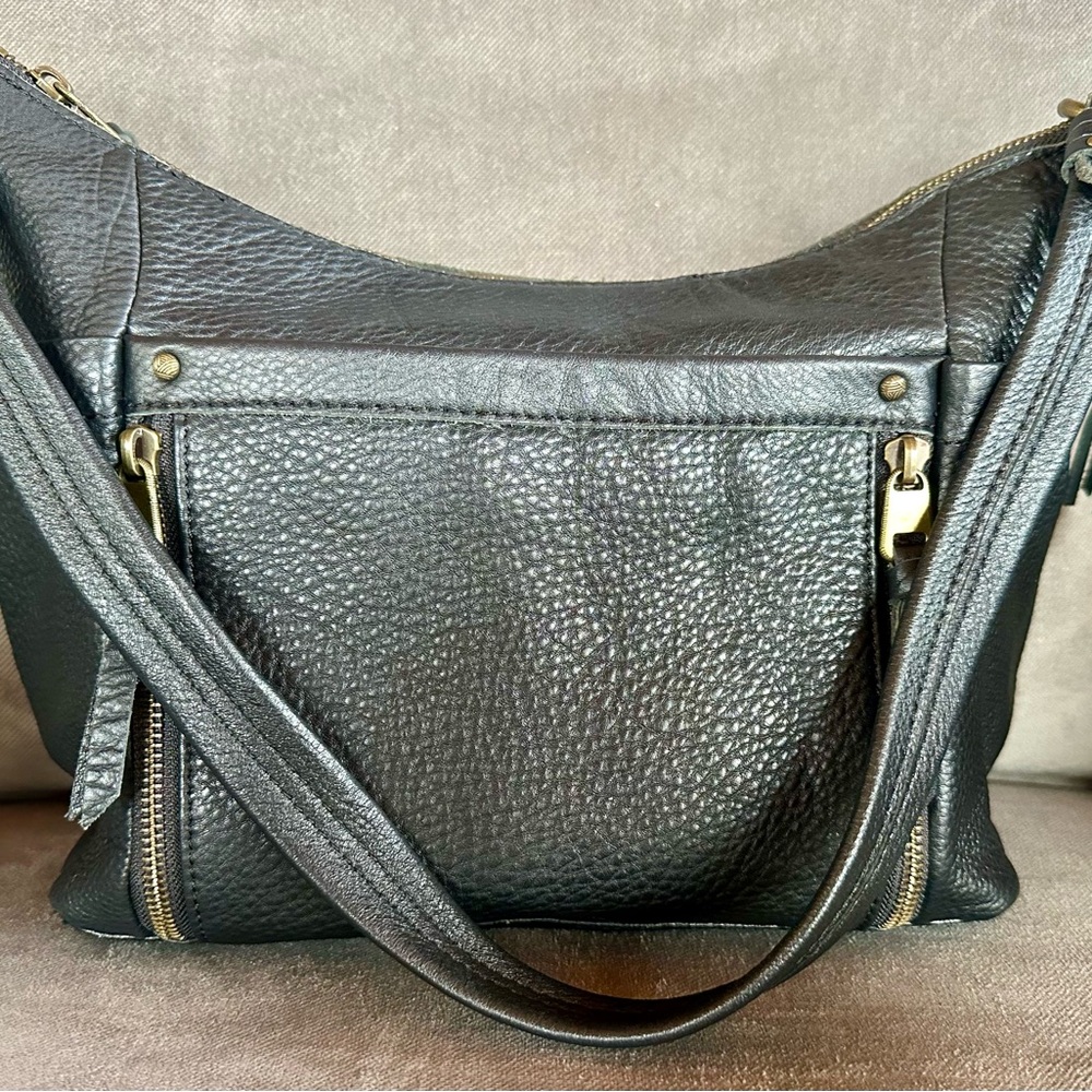The Sak Black Textured Leather Shoulder Bag